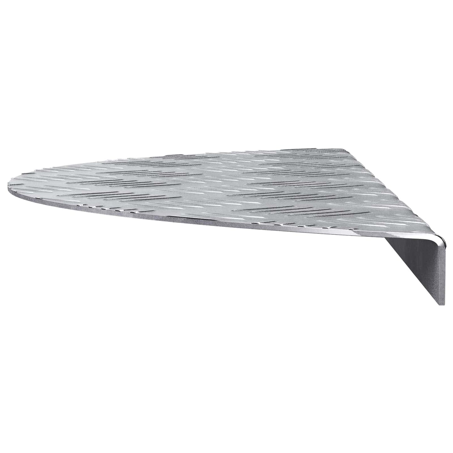 Vidaxl trap tread halvemaanvormig 10 pcs zilver 60 x 18 cm aluminium