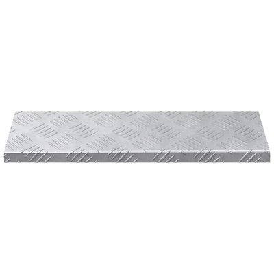 Vidaxl trap tread rechthoekig 5 pcs zilver 60 x 18 cm aluminium