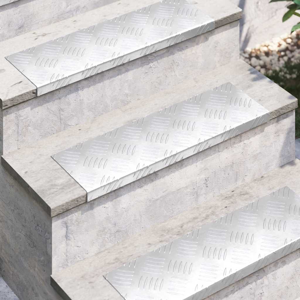 Vidaxx gradino rettangolare 10 pz argento 60 x 18 cm alluminio