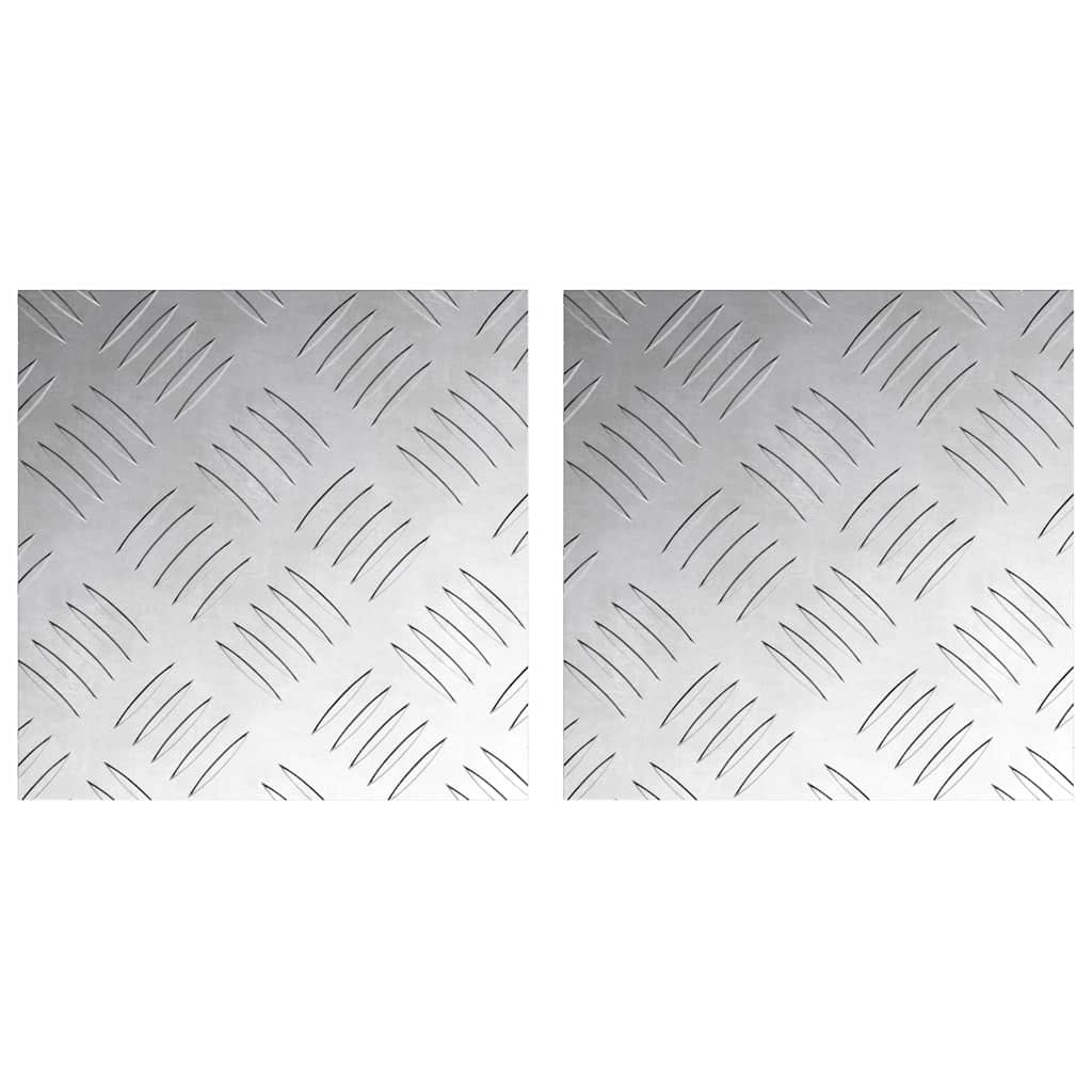 Vidaxl trap tread vierkant 2 pcs zilver 20 x 20 cm aluminium