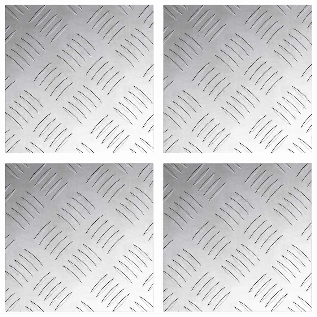 Vidaxl trap tread vierkant 4 pcs zilver 20 x 20 cm aluminium