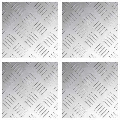 Vidaxl trap tread vierkant 4 pcs zilver 20 x 20 cm aluminium