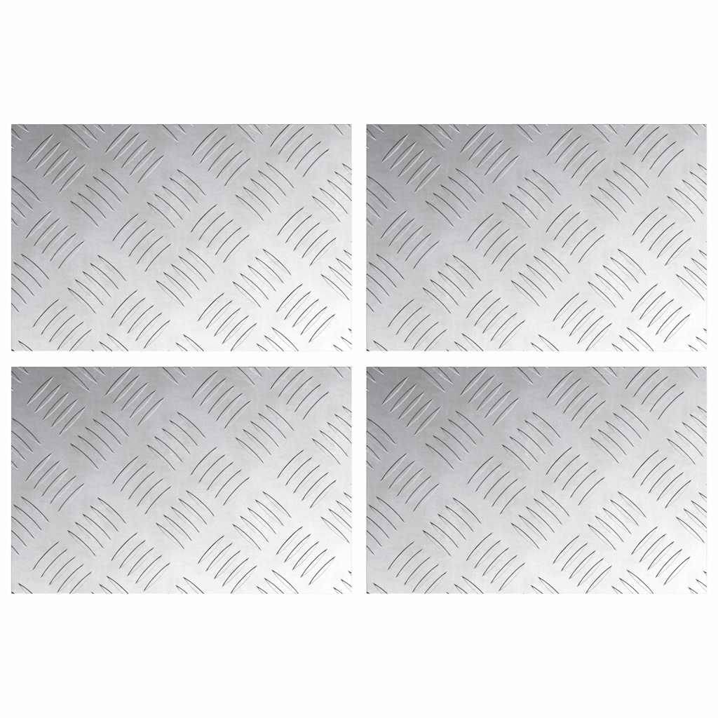 Vidaxx gradino rettangolare 4 pezzi argento 30 x 20 cm alluminio