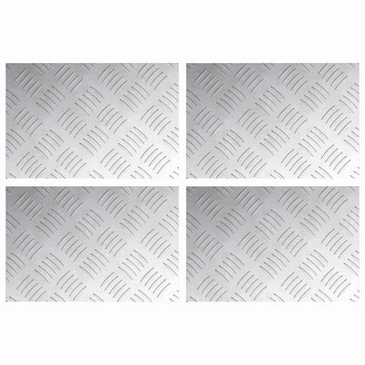 Vidaxl trap tread rechthoekig 4 pcs zilver 30 x 20 cm aluminium
