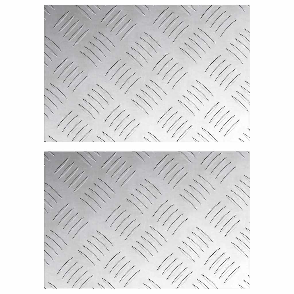 VidaXL gradino rettangolare 2 pezzi argento 30 x 20 cm in alluminio