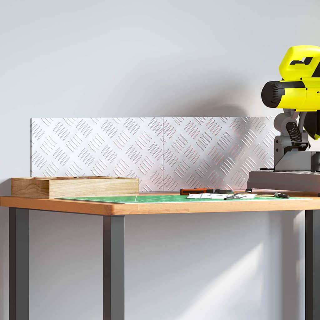Vidaxx gradino rettangolare 2 pezzi argento 40 x 20 cm alluminio