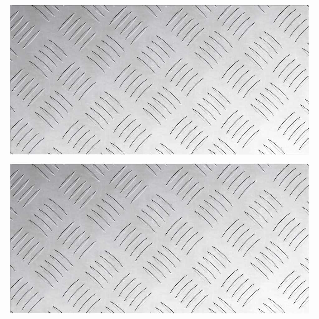 Vidaxx gradino rettangolare 2 pezzi argento 40 x 20 cm alluminio