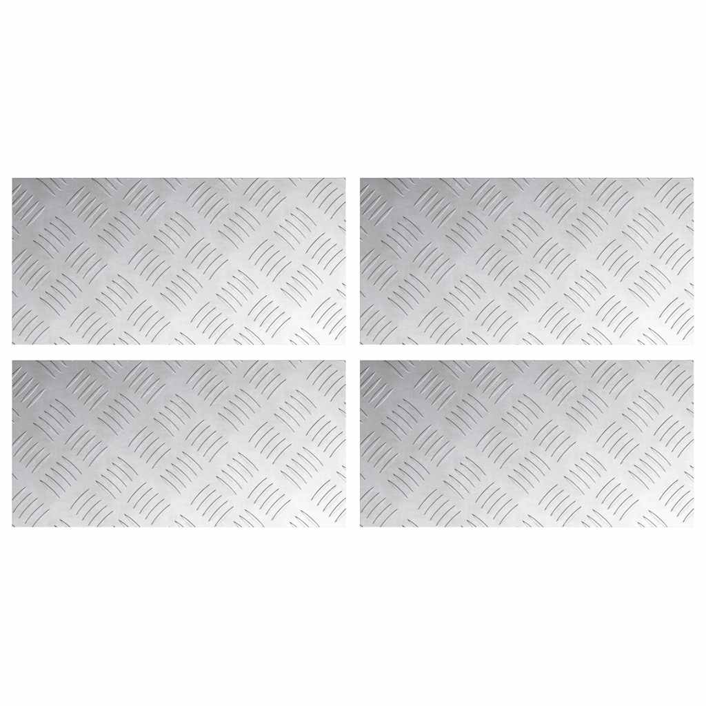 Vidaxx gradino rettangolare 4 pezzi argento 40 x 20 cm alluminio