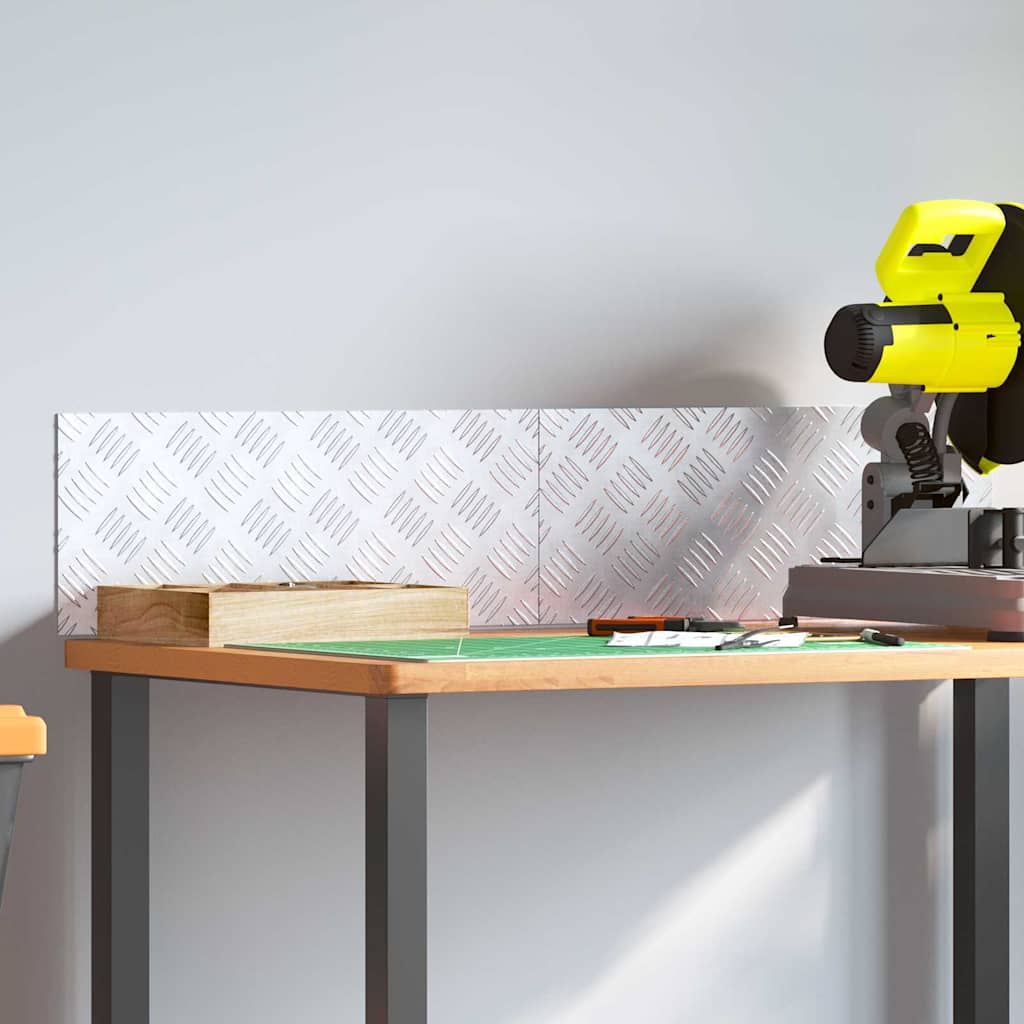 VidaXL gradino rettangolare 2 pezzi argento 50 x 20 cm in alluminio