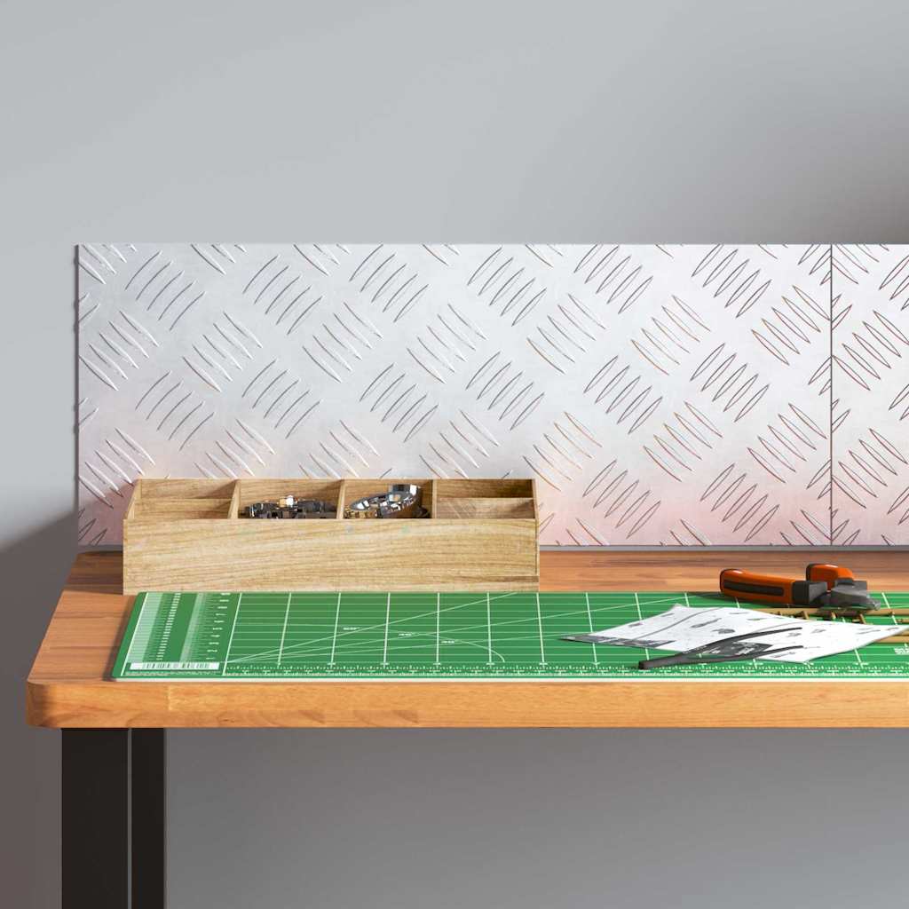 VidaXL gradino rettangolare 2 pezzi argento 50 x 20 cm in alluminio