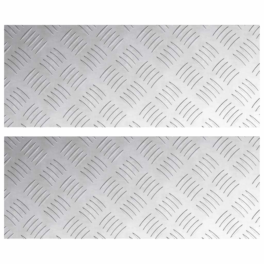 VidaXL gradino rettangolare 2 pezzi argento 50 x 20 cm in alluminio