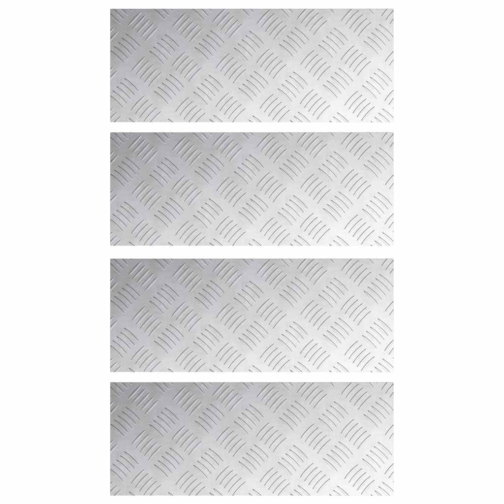 Vidaxxl peldaño de escalera rectangular 4 piezas plata 50 x 20 cm aluminio