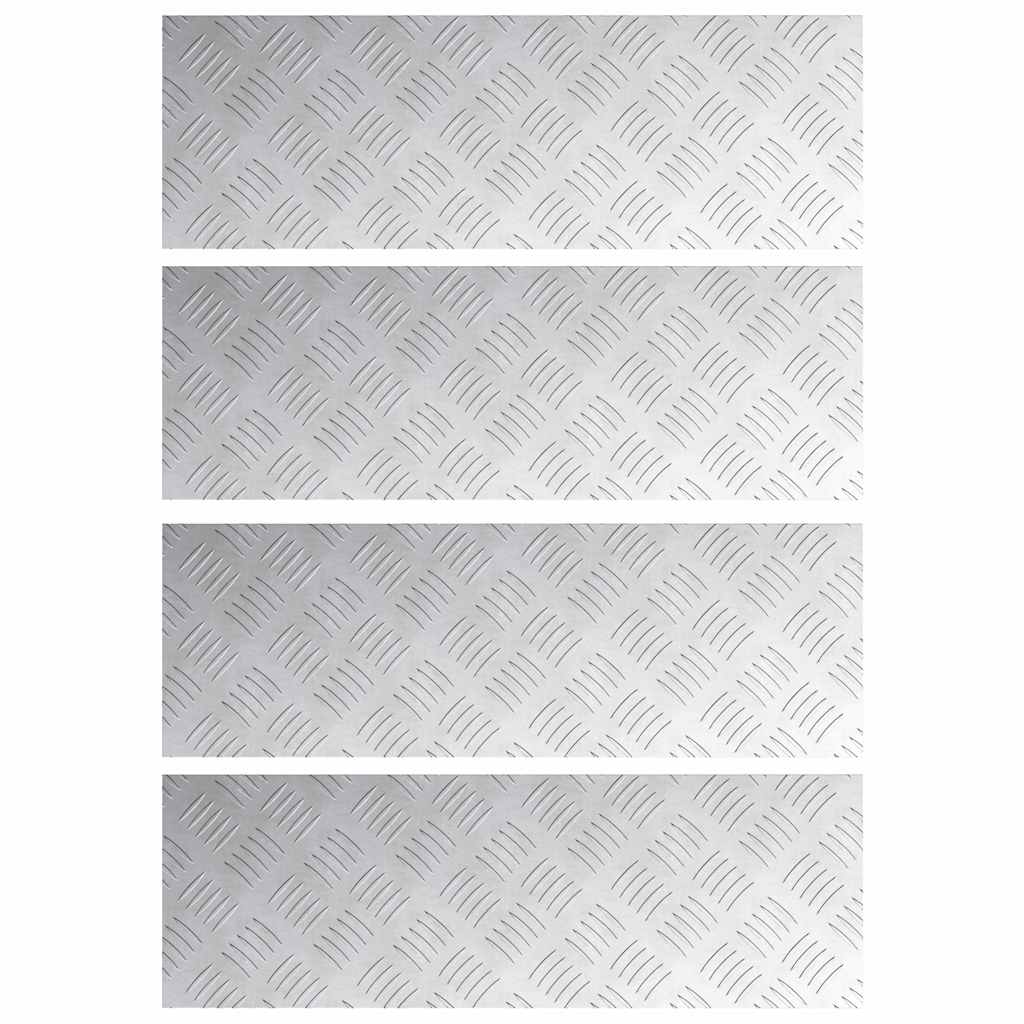 Vidaxx gradino rettangolare 4 pezzi argento 60 x 20 cm alluminio