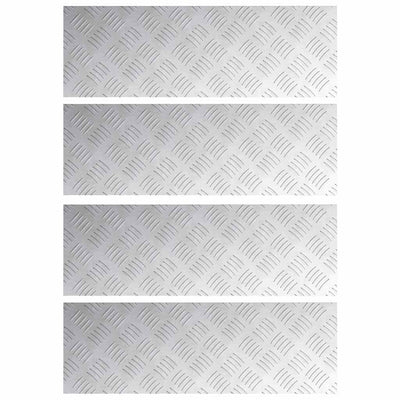 Vidaxl trap tread rechthoekig 4 pcs zilver 60 x 20 cm aluminium
