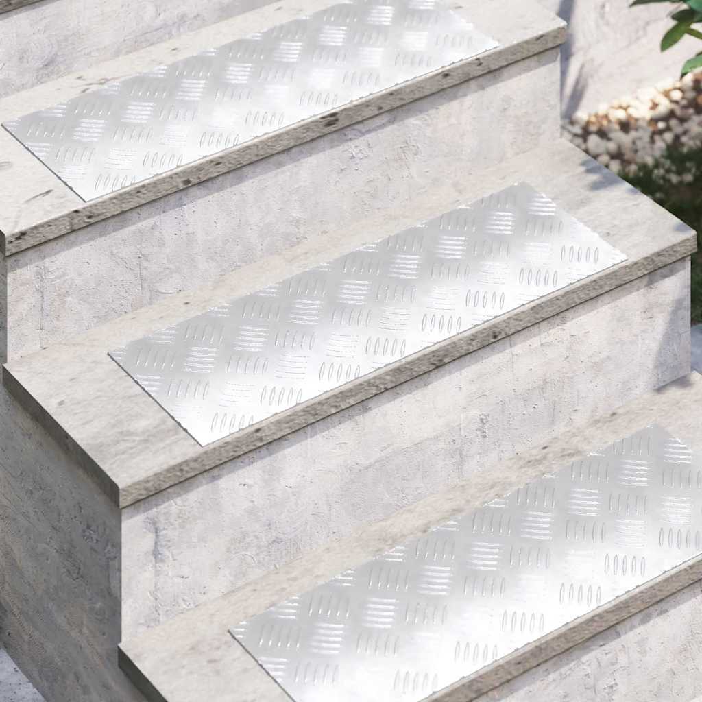 Vidaxx gradino rettangolare 2 pezzi argento 60 x 20 cm in alluminio