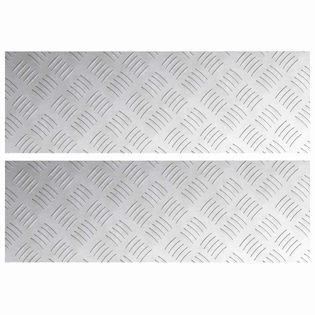Vidaxx gradino rettangolare 2 pezzi argento 60 x 20 cm in alluminio