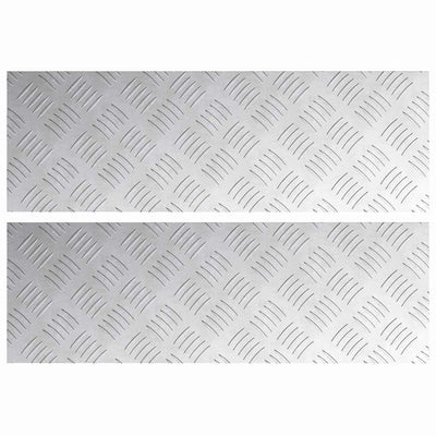 Vidaxl trap tread rechthoekig 2 pcs zilver 60 x 20 cm aluminium