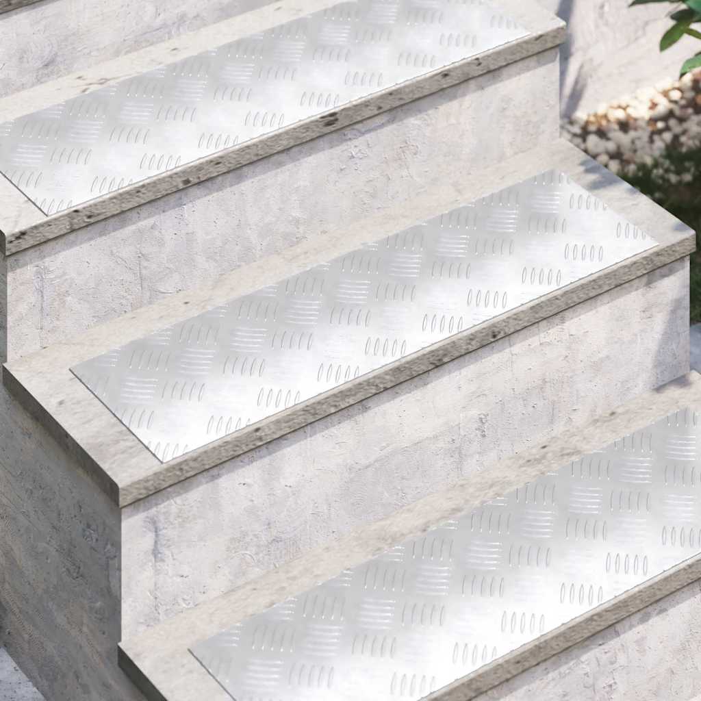 Vidaxx gradino rettangolare 4 pezzi argento 70 x 20 cm alluminio