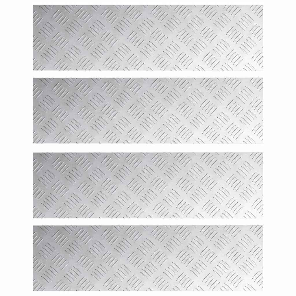 Vidaxx gradino rettangolare 4 pezzi argento 70 x 20 cm alluminio