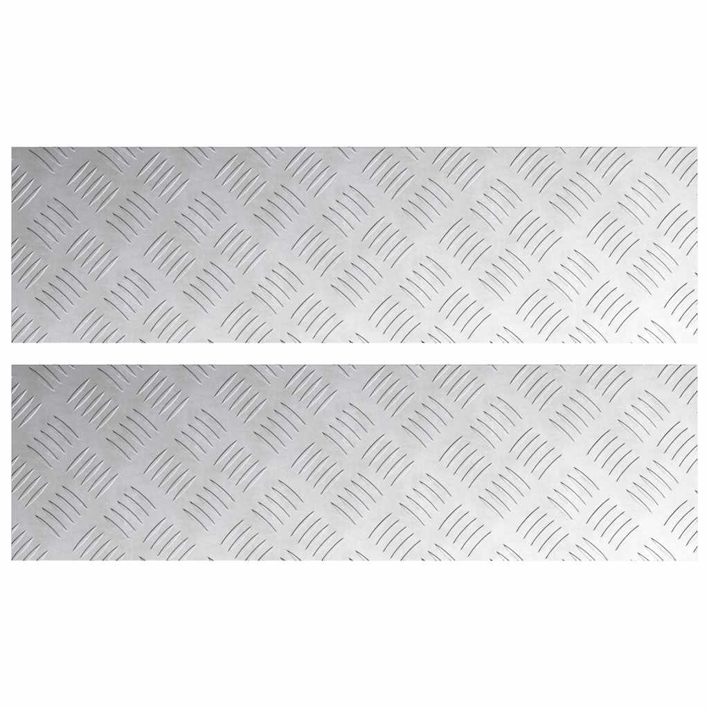 VidaXL gradino rettangolare 2 pezzi argento 70 x 20 cm in alluminio