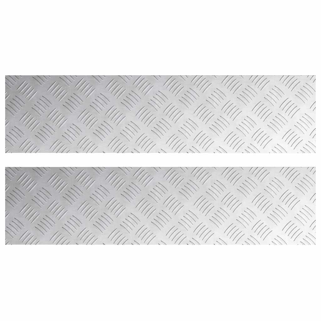Vidaxxl gradino rettangolare 2 pz argento 80 x 20 cm alluminio