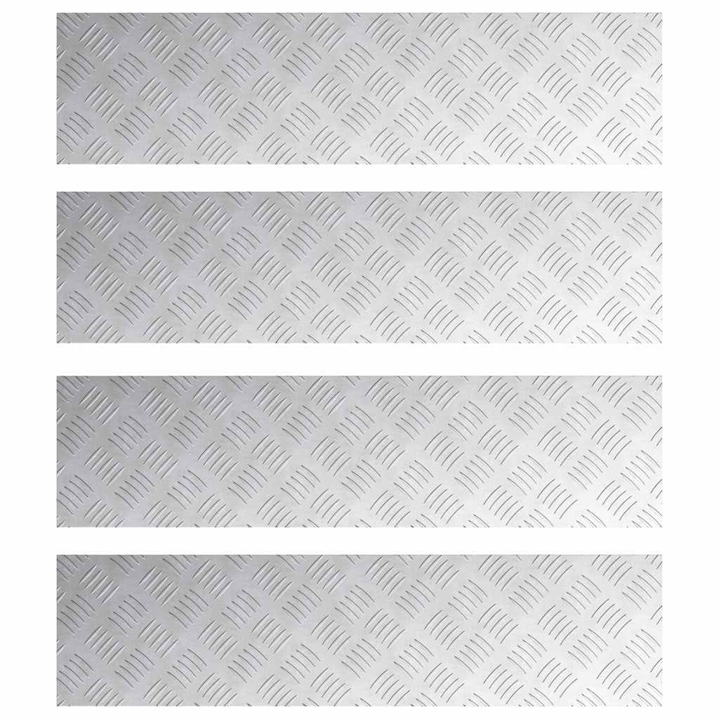 Vidaxx gradino rettangolare 4 pezzi argento 80 x 20 cm alluminio