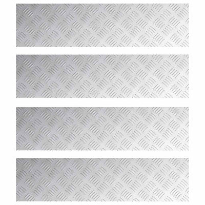 Vidaxl trap tread rechthoekig 4 pcs zilver 80 x 20 cm aluminium