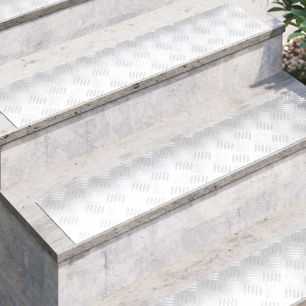 VidaXL gradino rettangolare 2 pezzi argento 90 x 20 cm in alluminio
