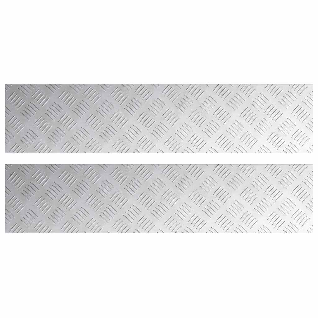 VidaXL gradino rettangolare 2 pezzi argento 90 x 20 cm in alluminio
