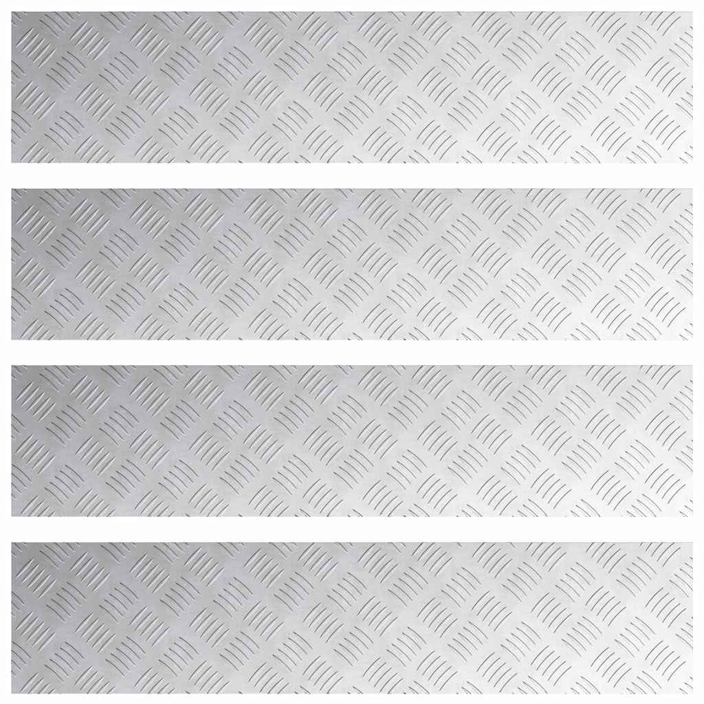 Vidaxx gradino rettangolare 4 pezzi argento 90 x 20 cm alluminio
