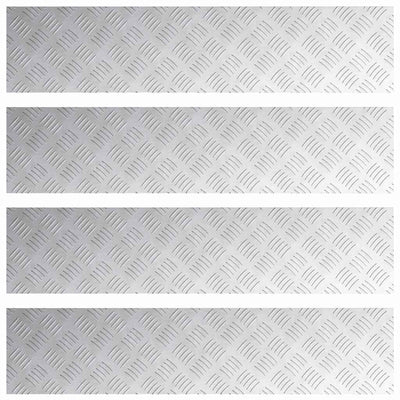 Vidaxl trap tread rechthoekig 4 pcs zilver 90 x 20 cm aluminium