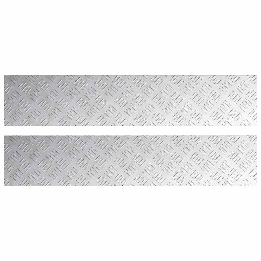 Vidaxx gradino rettangolare 2 pezzi argento 100 x 20 cm alluminio