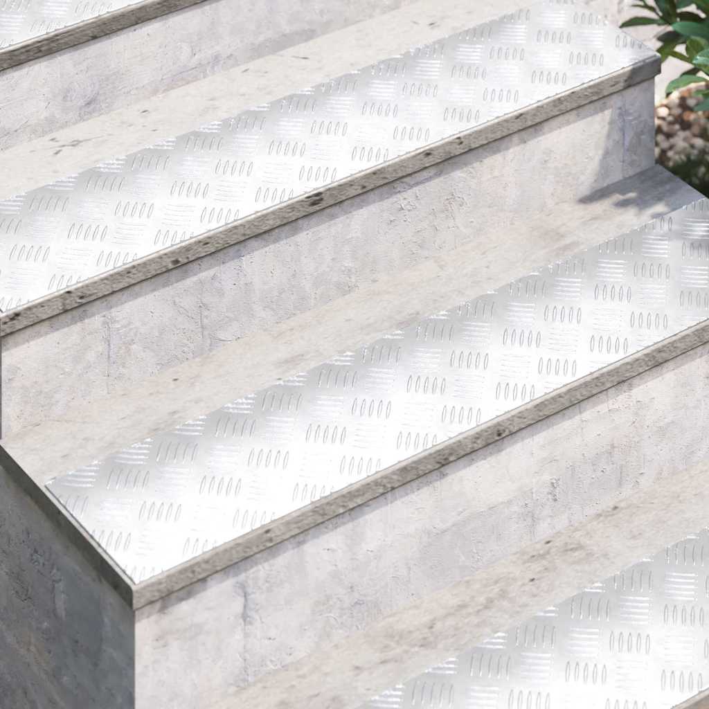 Vidaxx gradino rettangolare 4 pezzi argento 100 x 20 cm alluminio