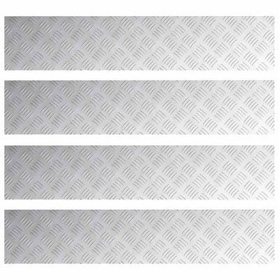 Vidaxl trap tread rechthoekig 4 pcs zilver 100 x 20 cm aluminium