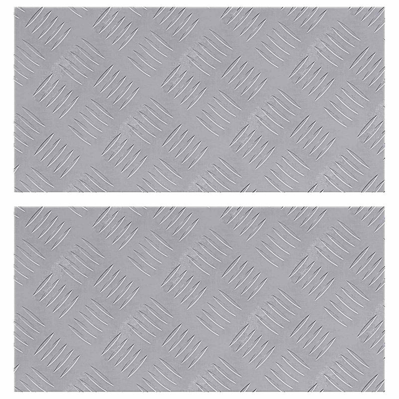 VidaXL gradino rettangolare 2 pezzi argento 50 x 25 cm in alluminio