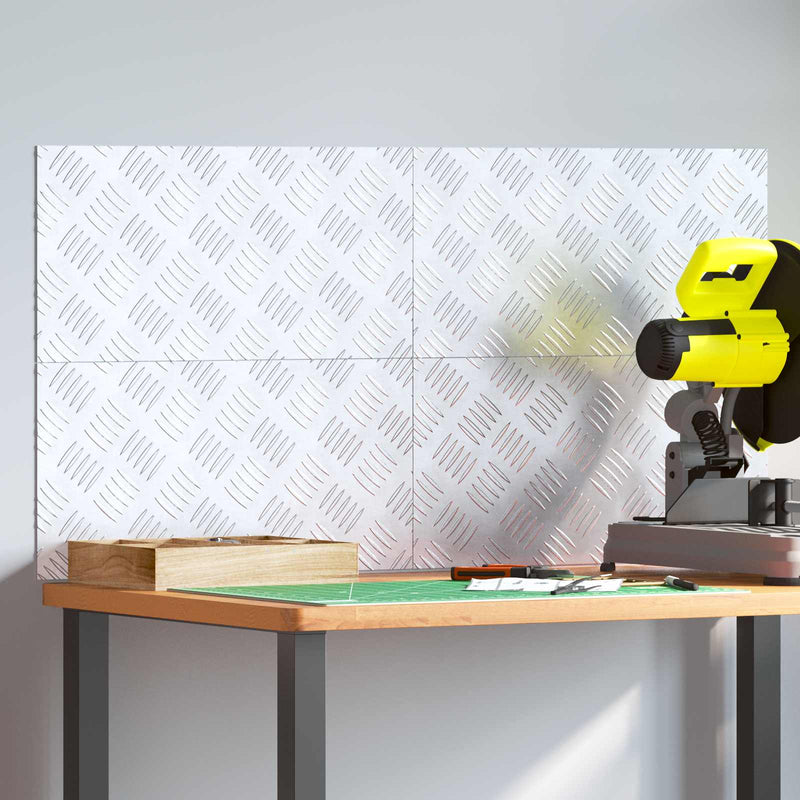VidaXL gradino rettangolare 4 pezzi argento 50 x 25 cm in alluminio