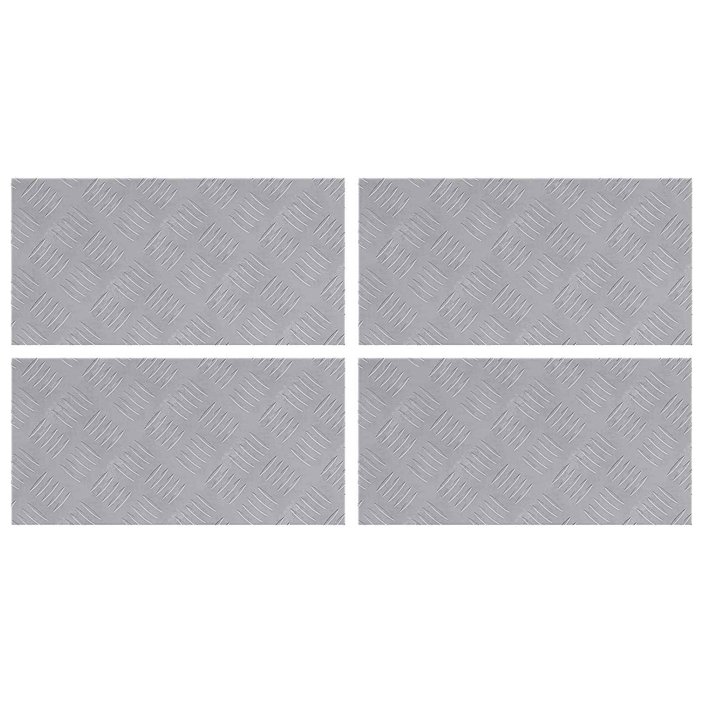 VidaXL gradino rettangolare 4 pezzi argento 50 x 25 cm in alluminio