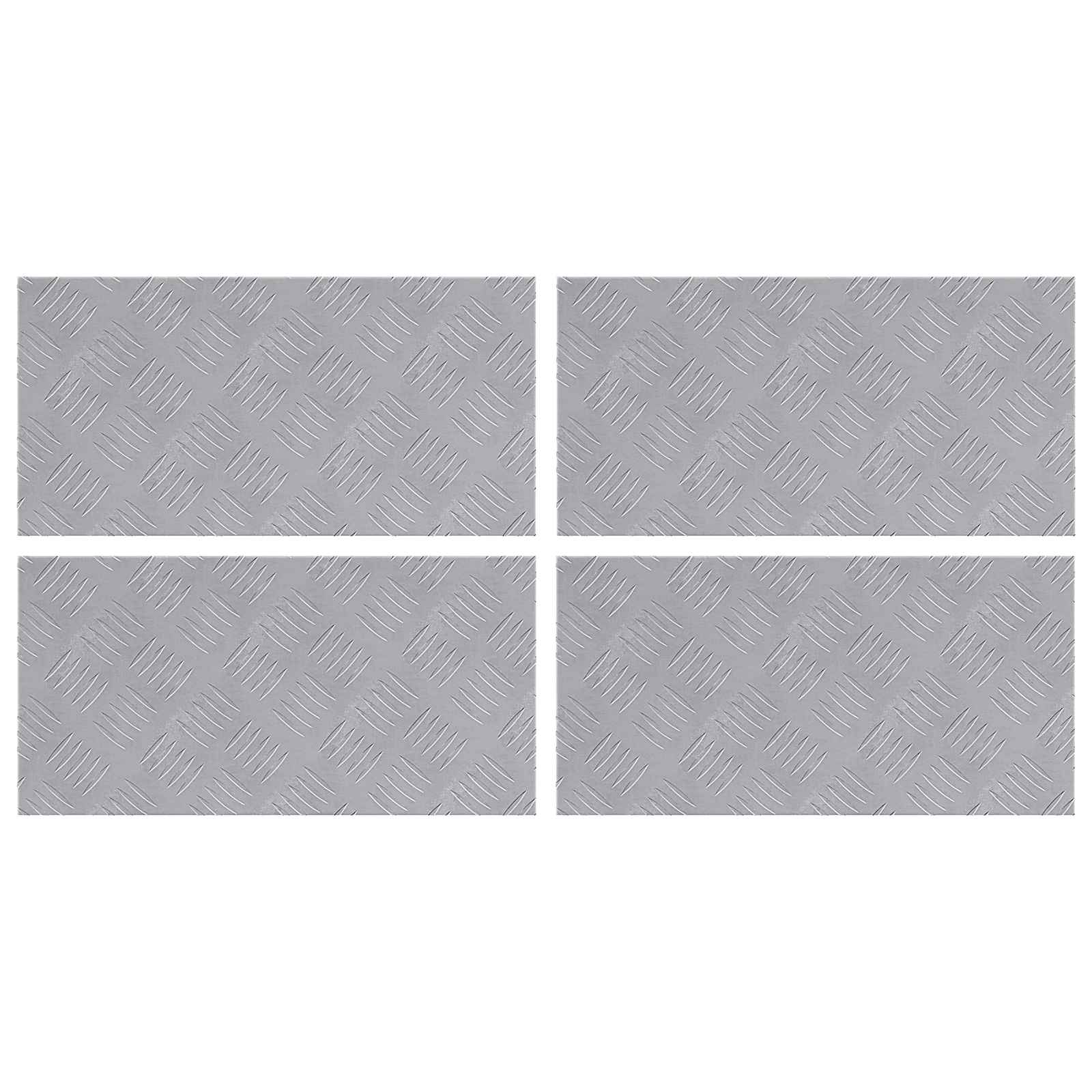 VidaXL gradino rettangolare 4 pezzi argento 50 x 25 cm in alluminio