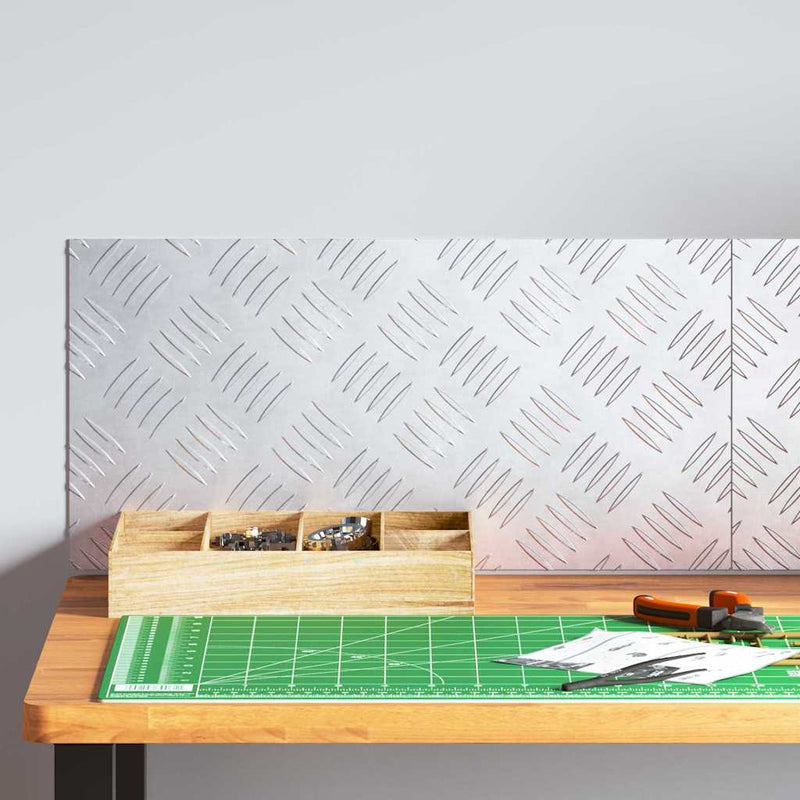 VidaXL gradino rettangolare 2 pezzi argento 50 x 25 cm in alluminio