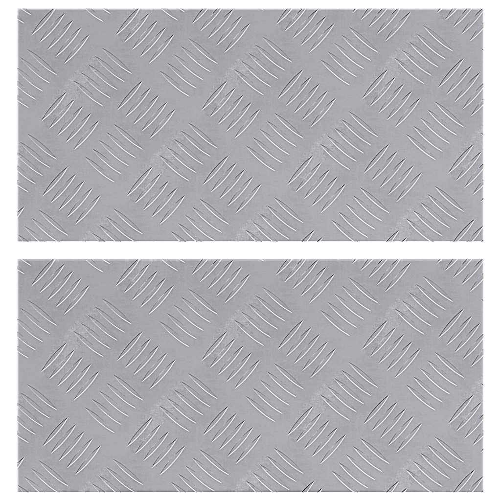VidaXL gradino rettangolare 2 pezzi argento 50 x 25 cm in alluminio