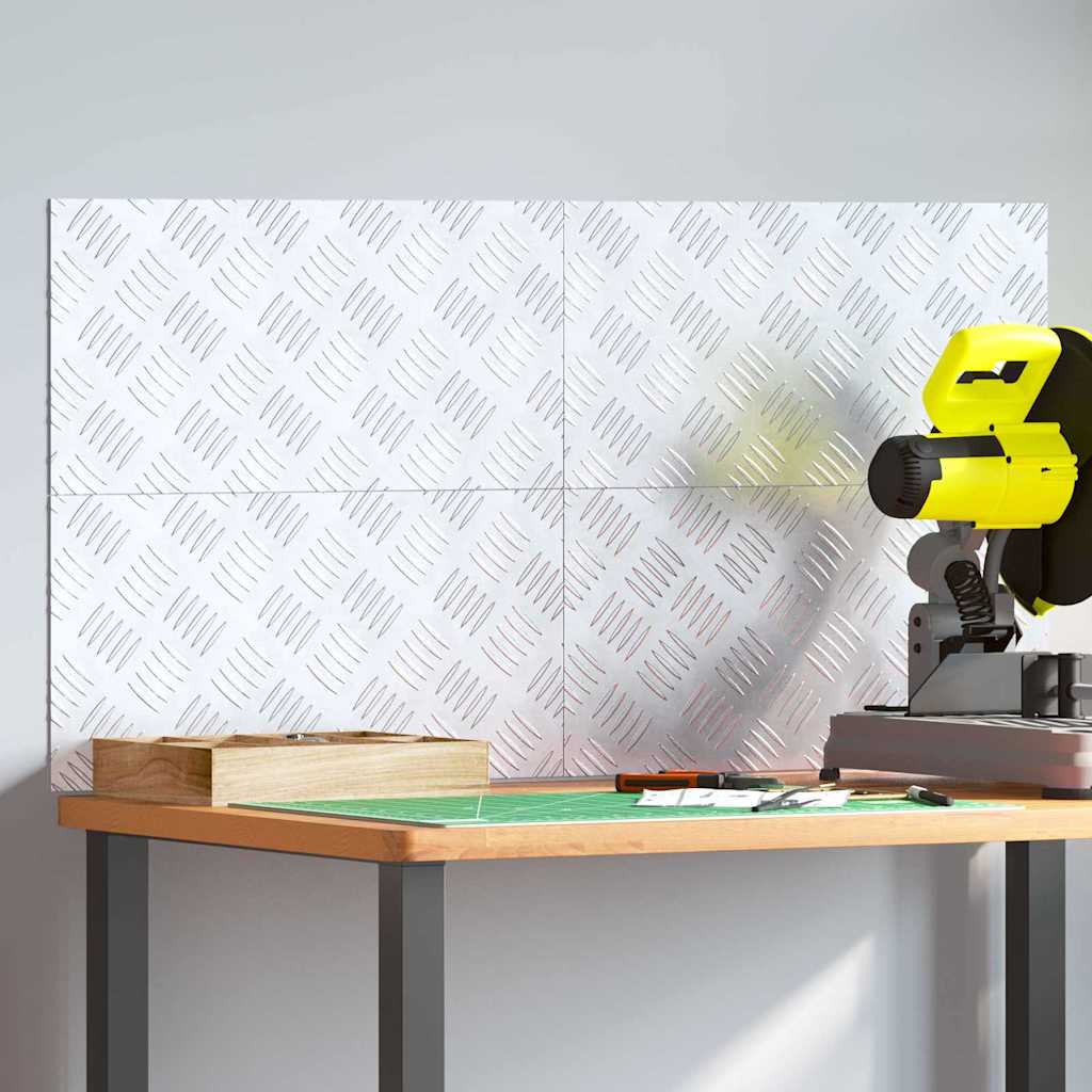 VidaXL gradino rettangolare 4 pezzi argento 50 x 25 cm in alluminio