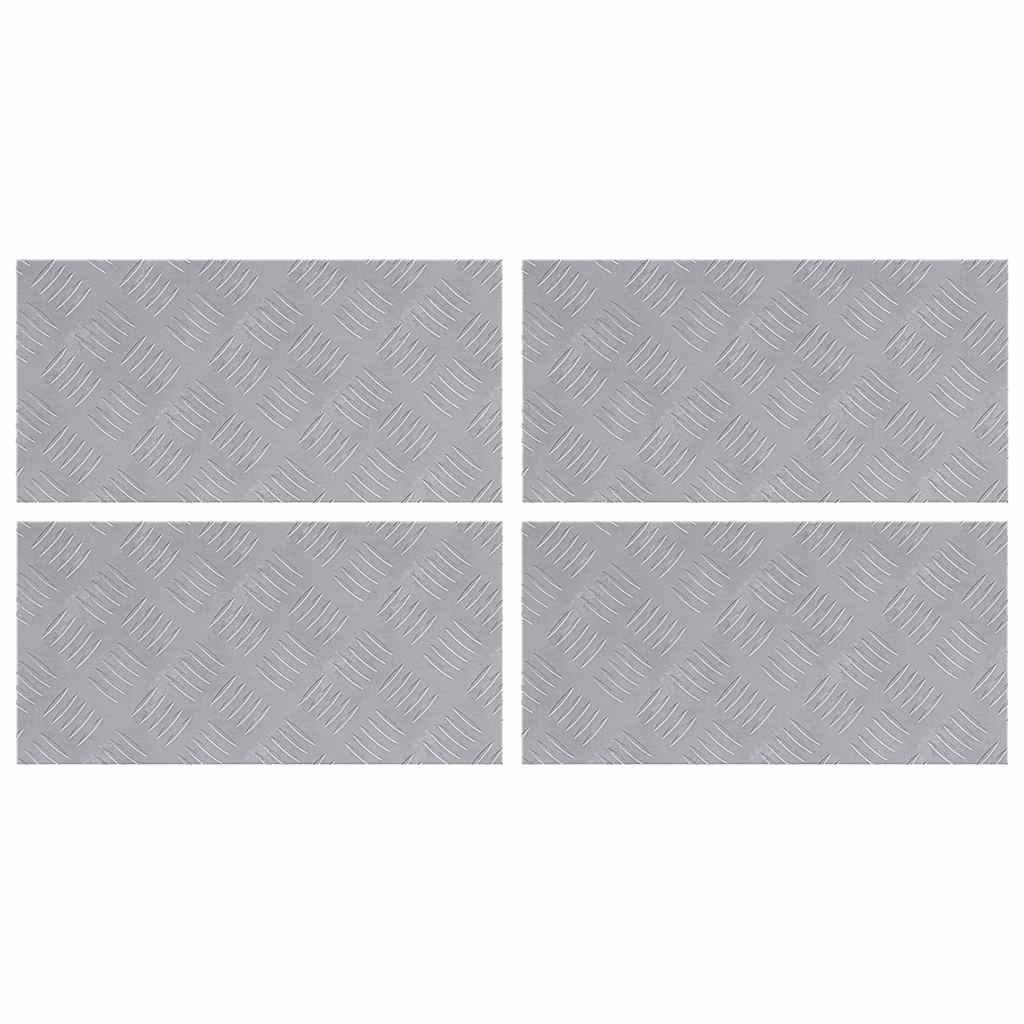 VidaXL gradino rettangolare 4 pezzi argento 50 x 25 cm in alluminio