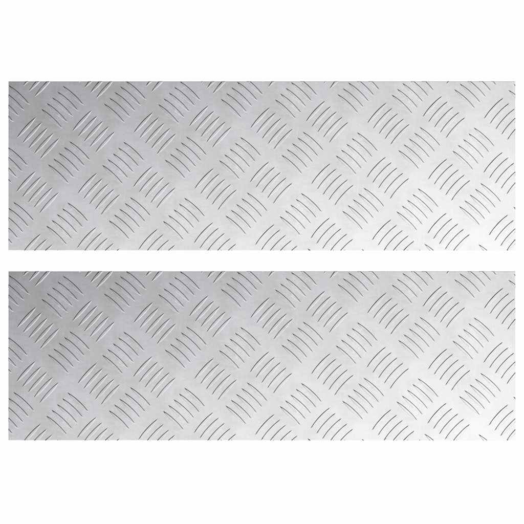 VidaXL gradino rettangolare 2 pezzi argento 75 x 25 cm in alluminio