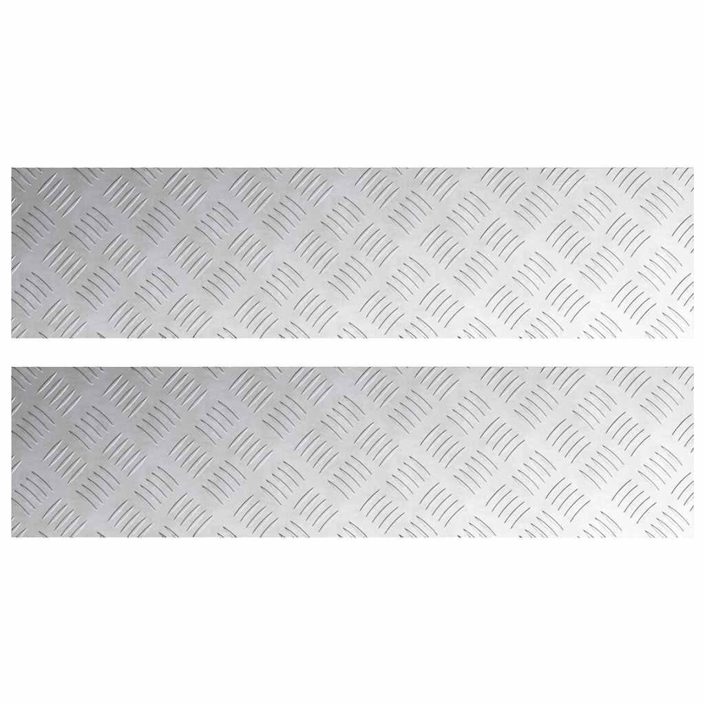 Vidaxx gradino rettangolare 2 pezzi argento 100 x 25 cm alluminio