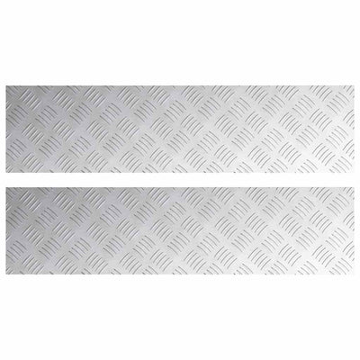 Vidaxl trap tread rechthoekig 2 pcs zilver 100 x 25 cm aluminium