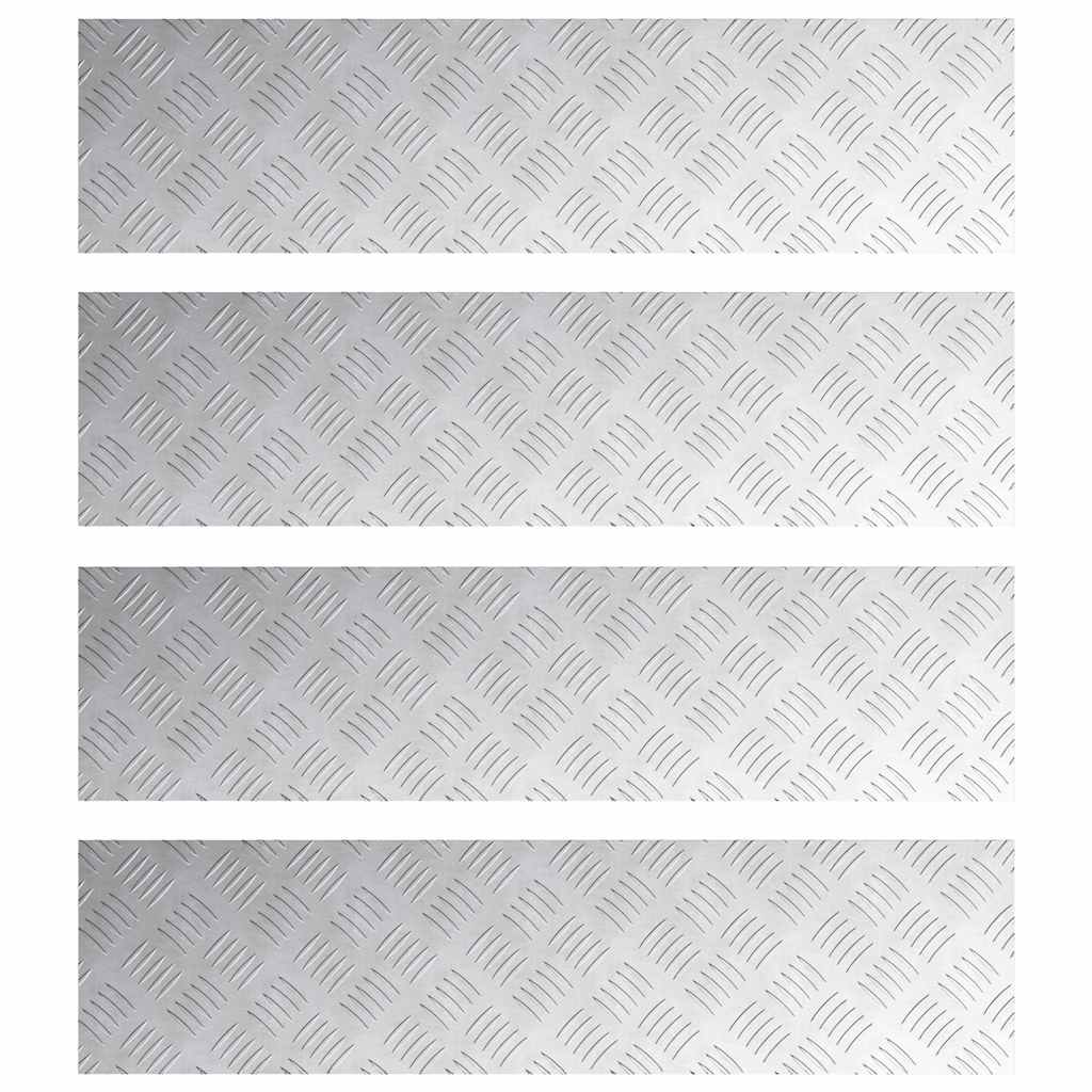 Vidaxx peldaño de escalera rectangular 4 piezas plata 100 x 25 cm aluminio