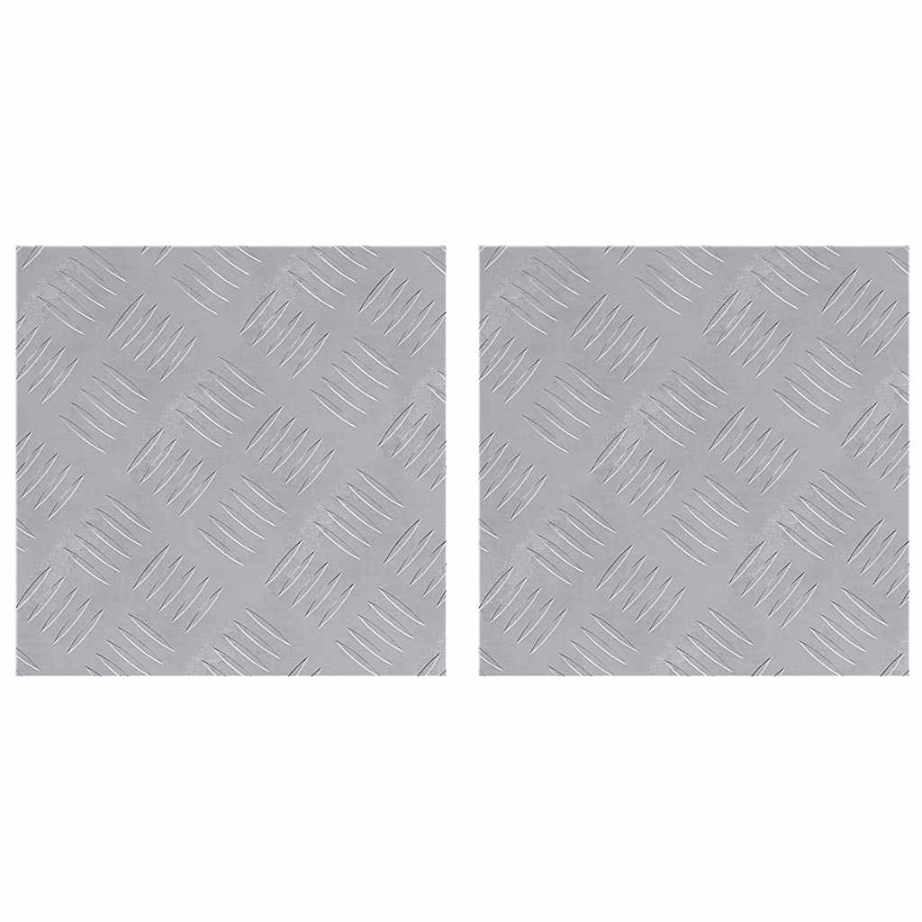 Vidaxl trap tread vierkant 2 pcs zilver 30 x 30 cm aluminium
