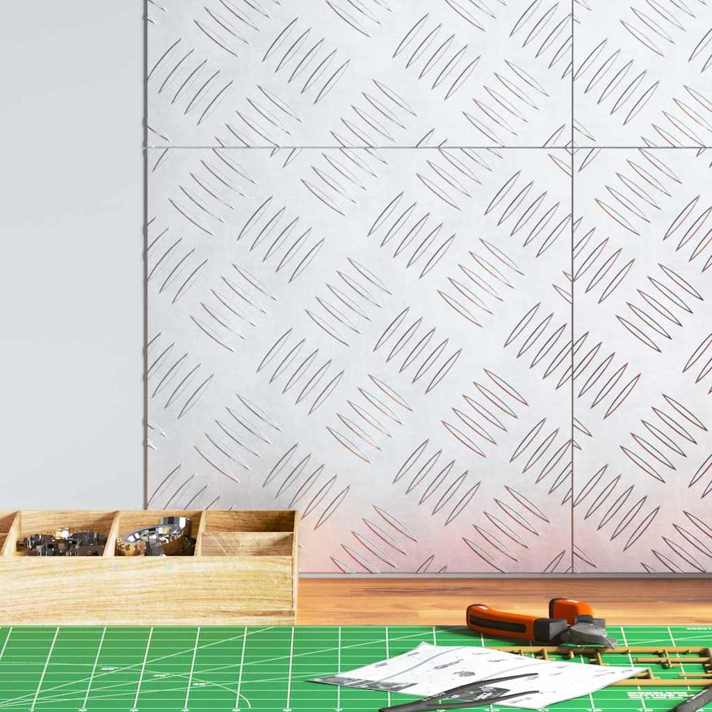 Vidaxxl gradino quadrato 4 pz argento 30 x 30 cm alluminio