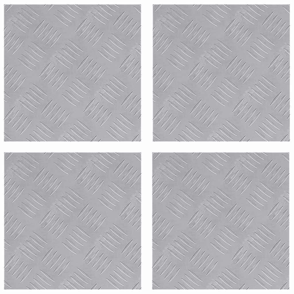 Vidaxxl gradino quadrato 4 pz argento 30 x 30 cm alluminio