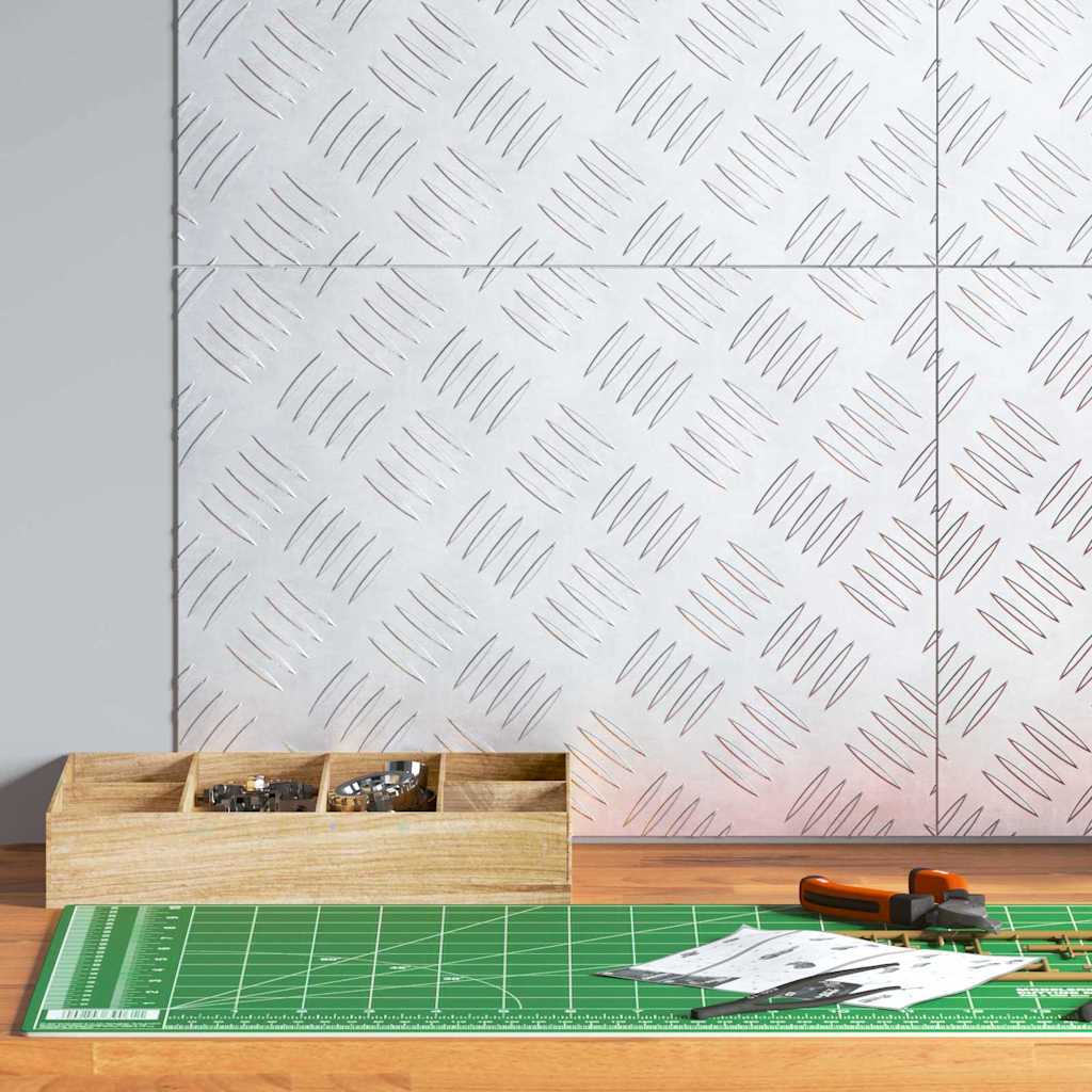VidaXL gradino rettangolare 4 pezzi argento 40 x 30 cm in alluminio
